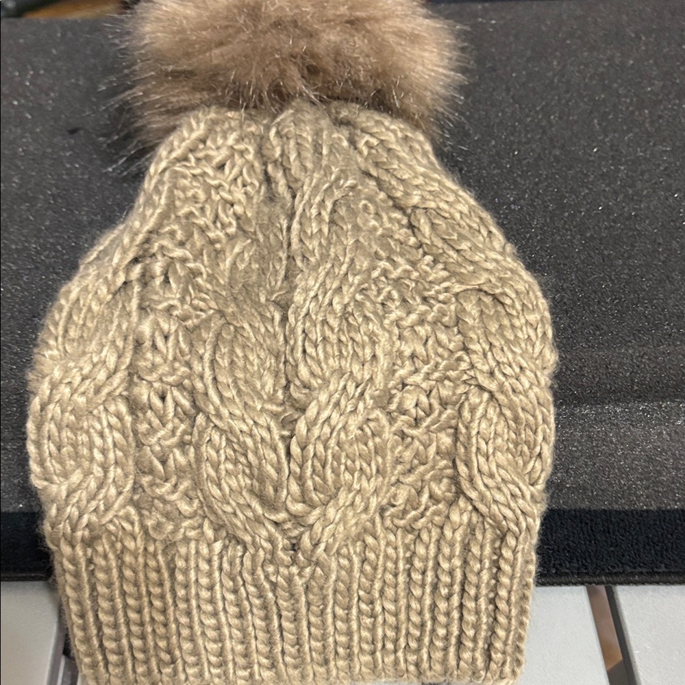 Cozy Cable Knit Beanie with Pom Pom (NWOT)